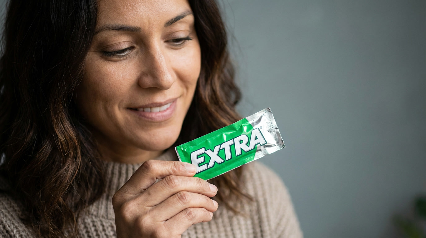 woman with extra gum